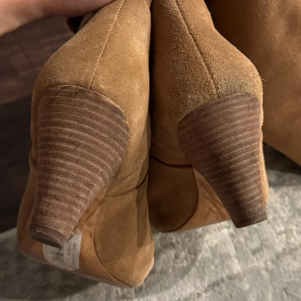 Camel Suede Scrunchie Boot Women's Pull up Boots